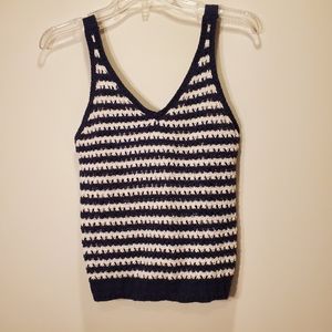 Navy and White Striped Tank Top